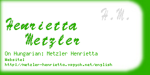 henrietta metzler business card
